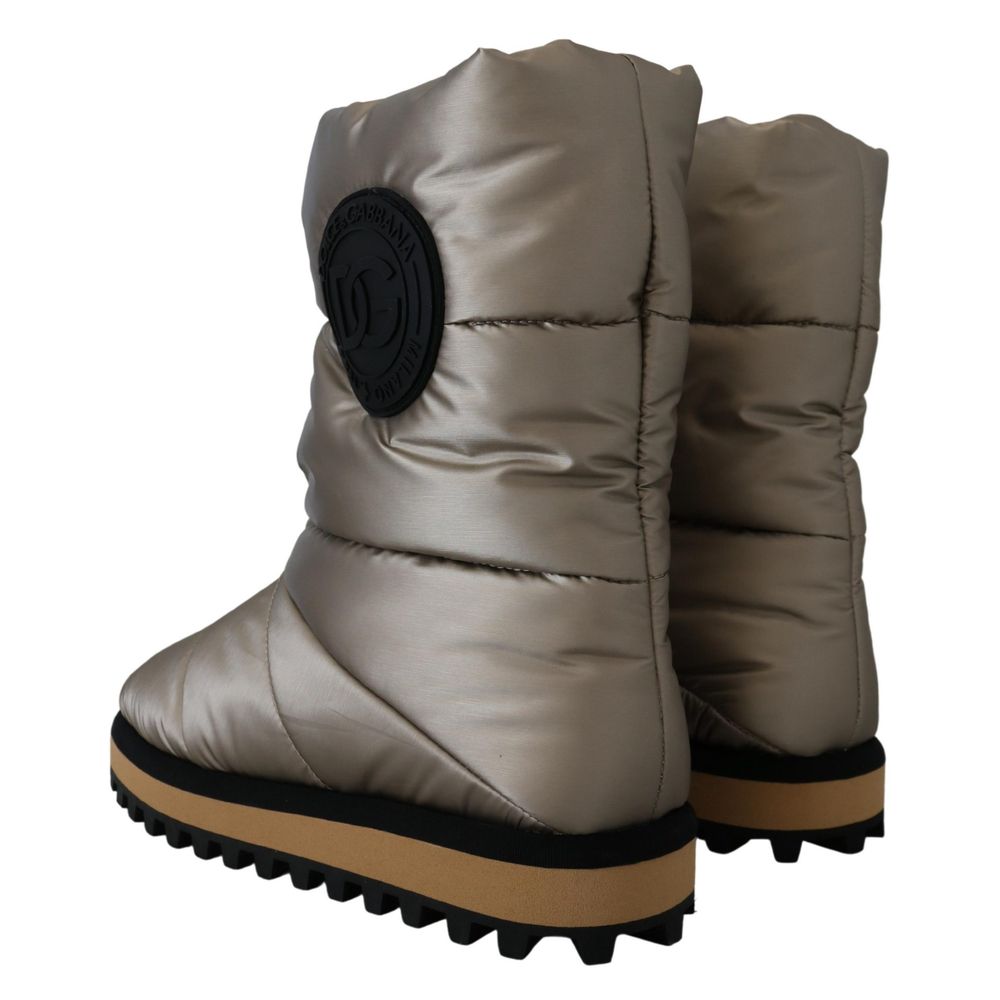 Dolce & Gabbana Ankle Boots aus silbernem Polyester