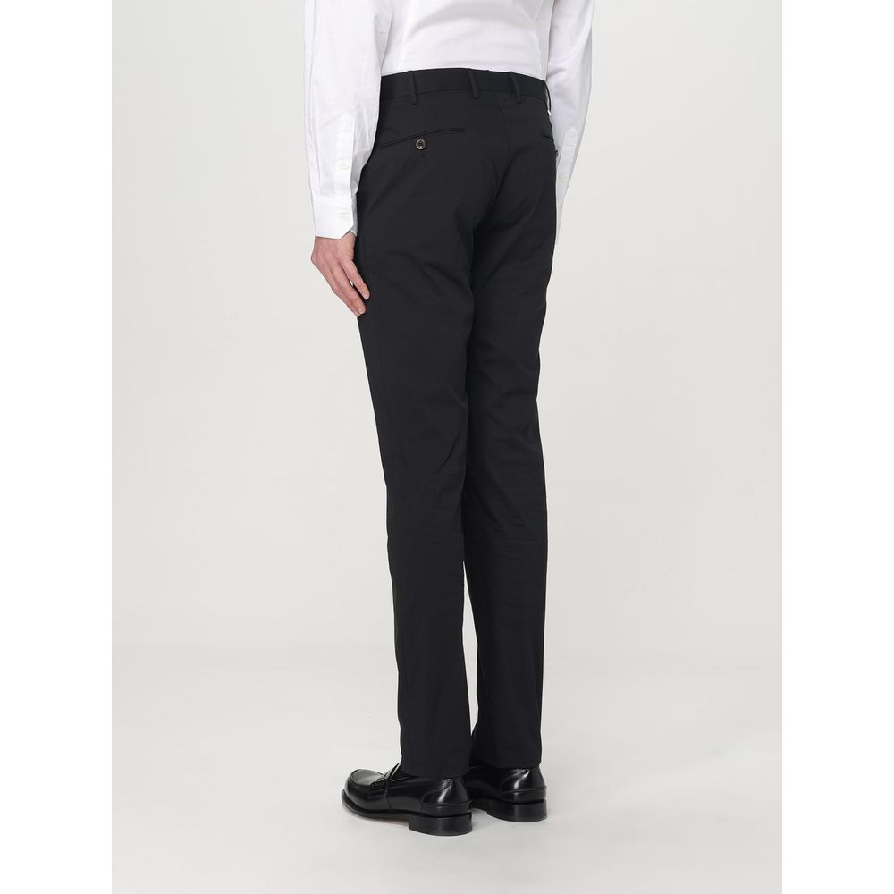 PT Torino Schwarze Baumwoll-Röhrenhose