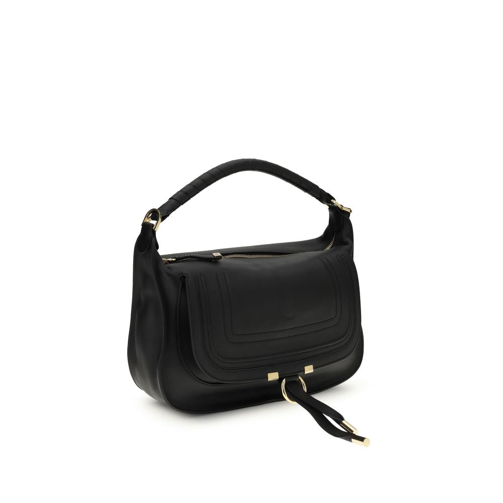 Chloé Schwarze Bos Taurus Kalbsleder Schultertasche