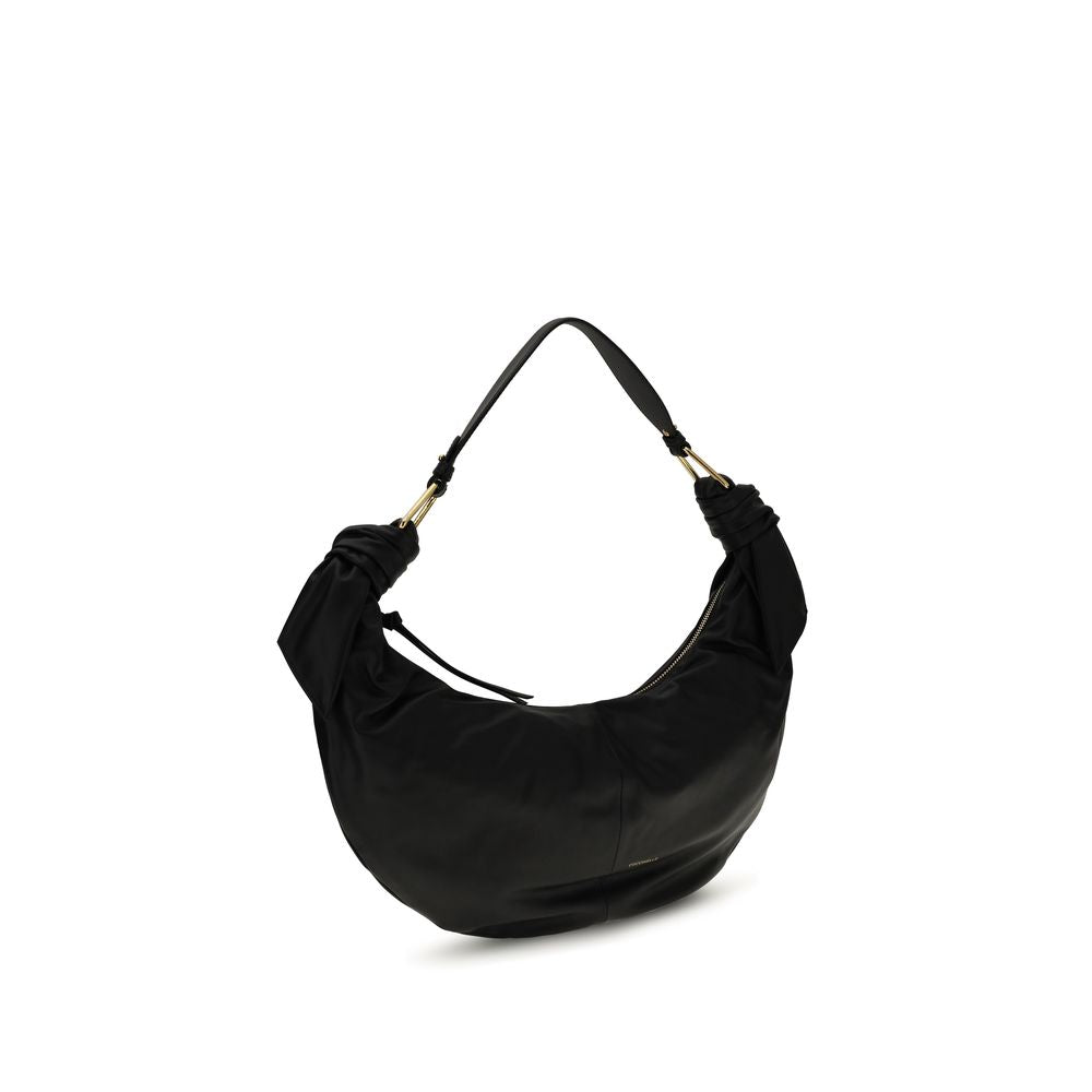 Coccinelle Schwarze Bos Taurus Kalbsleder Schultertasche