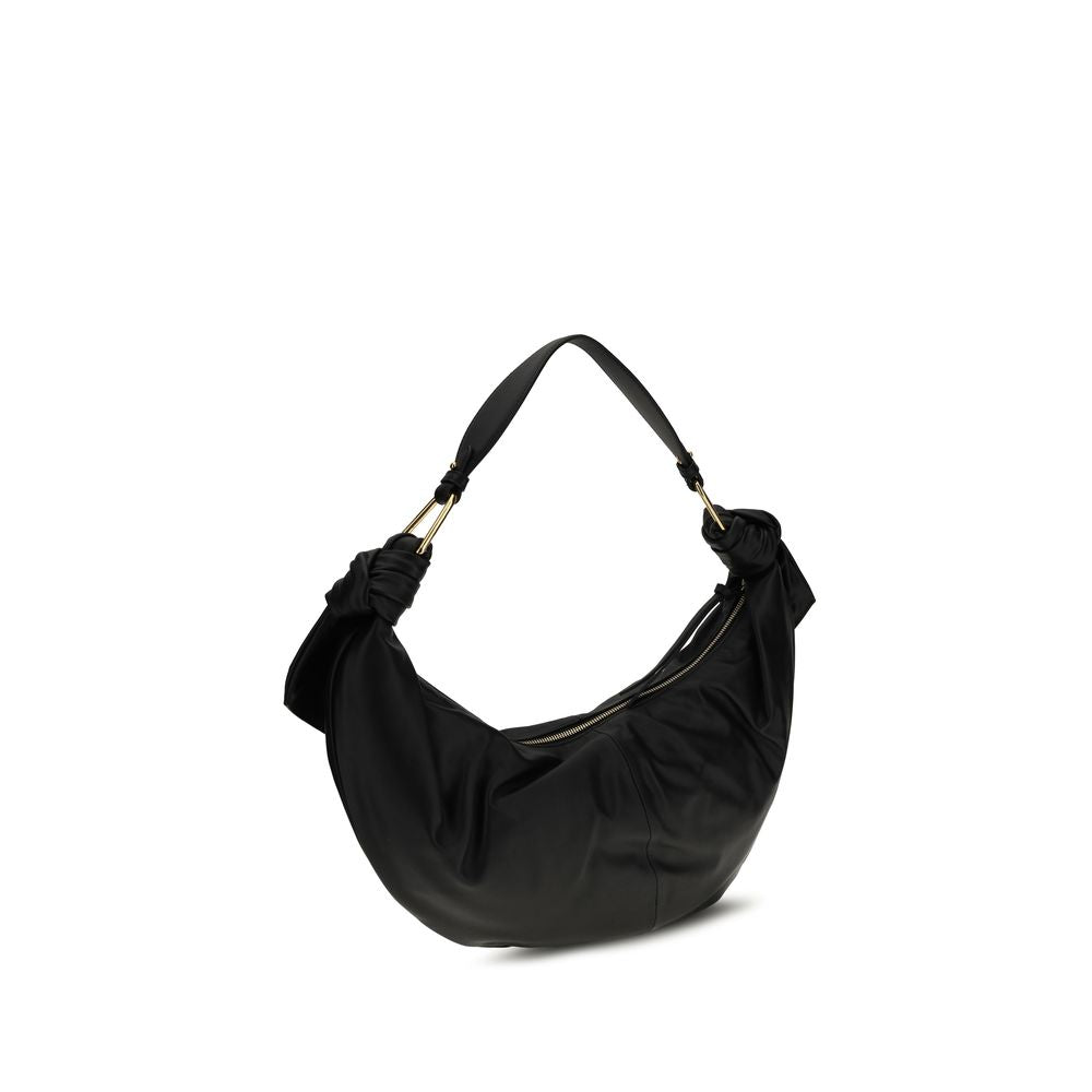 Coccinelle Schwarze Bos Taurus Kalbsleder Schultertasche