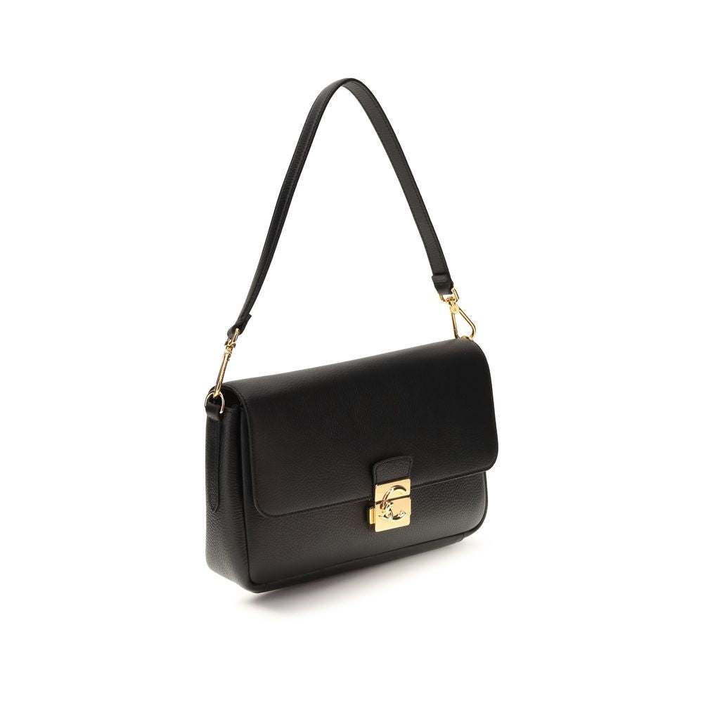 Coccinelle Schwarze Bos Taurus Kalbsleder Schultertasche