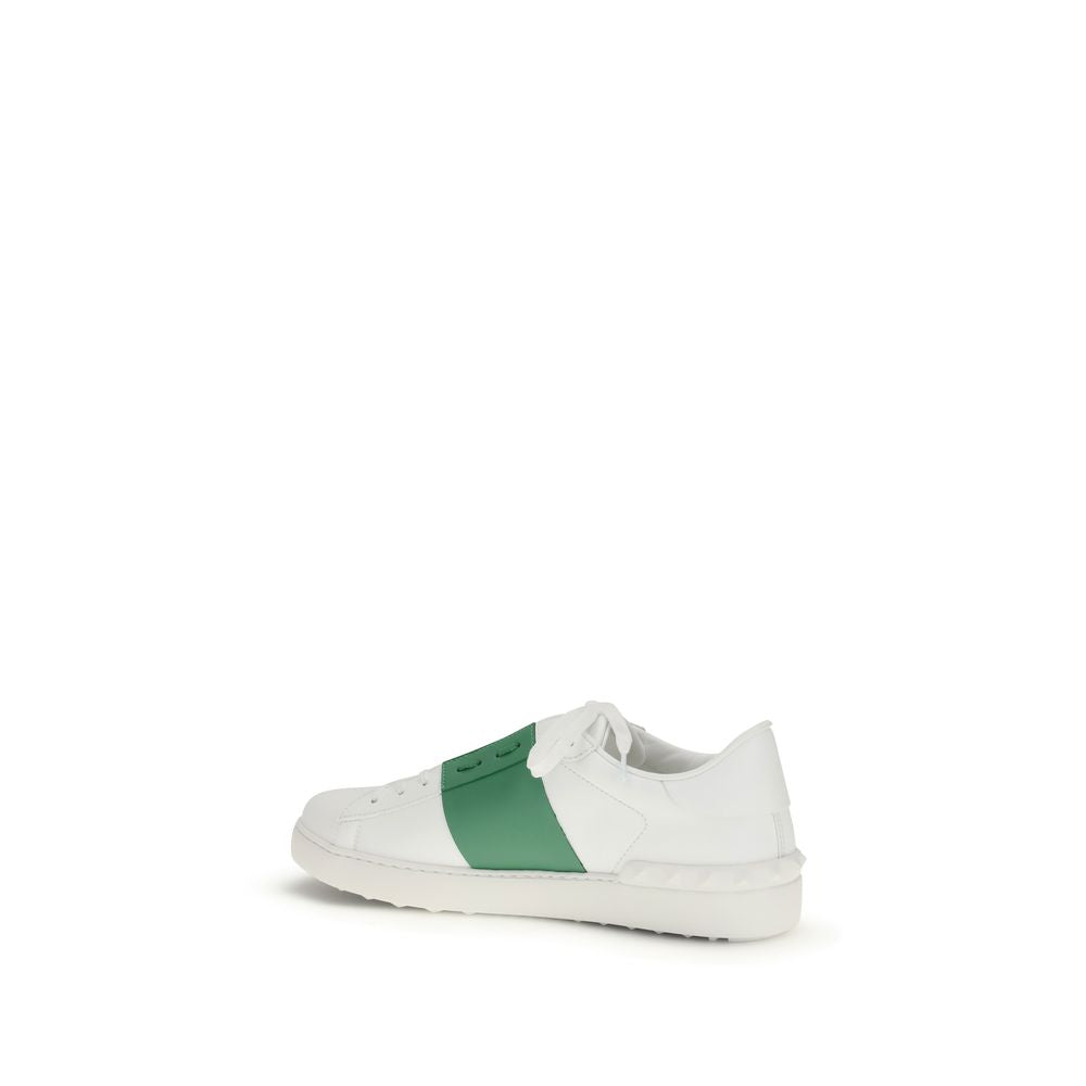 Valentino Garavani Weiße Low-Top-Sneaker aus Kalbsleder Bos Taurus