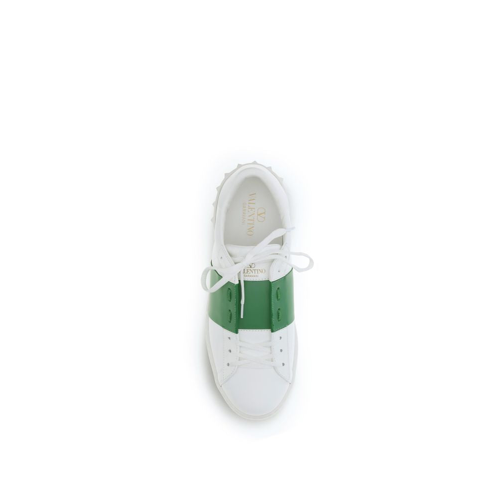 Valentino Garavani Weiße Low-Top-Sneaker aus Kalbsleder Bos Taurus