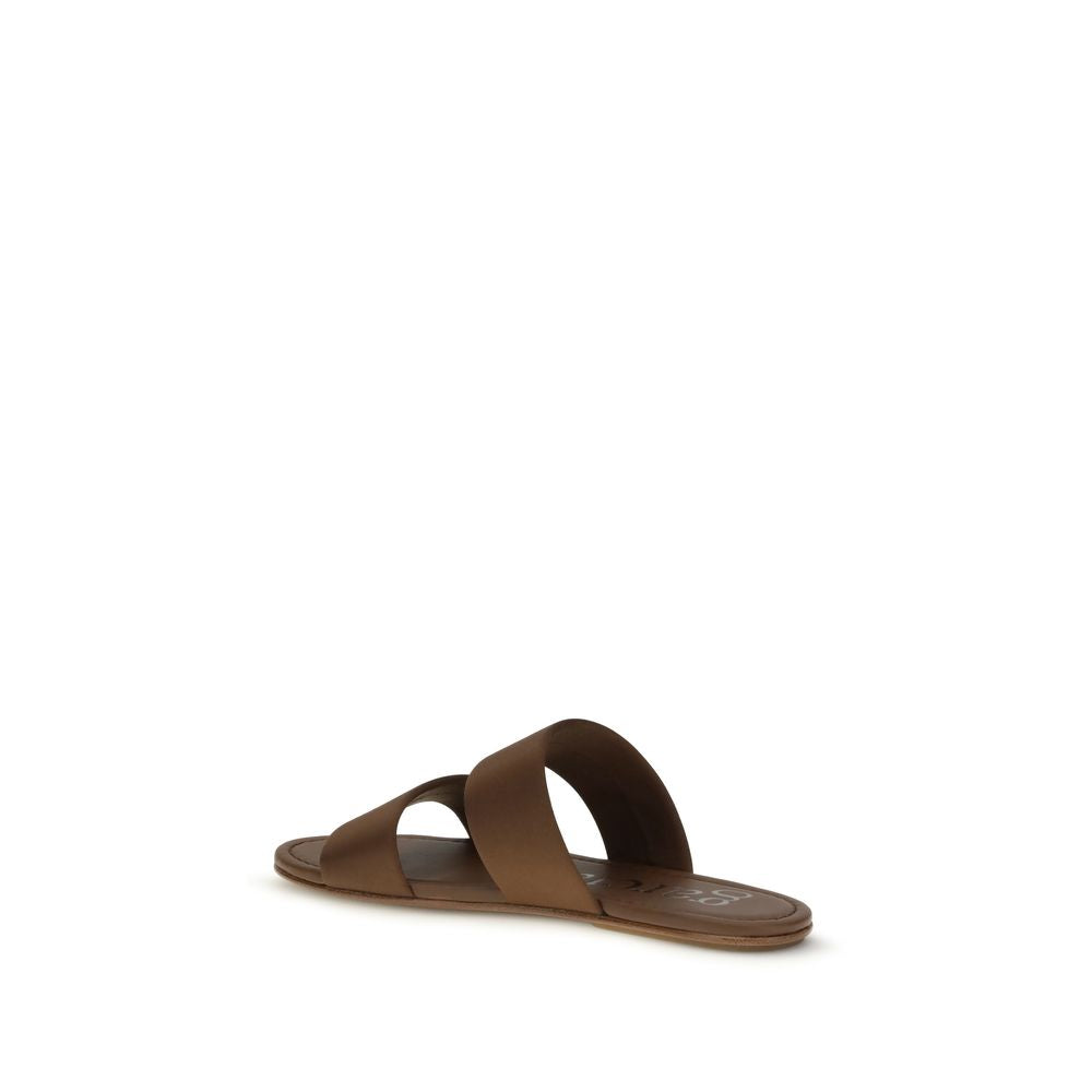Pedro García Braune Sandalen aus Seide