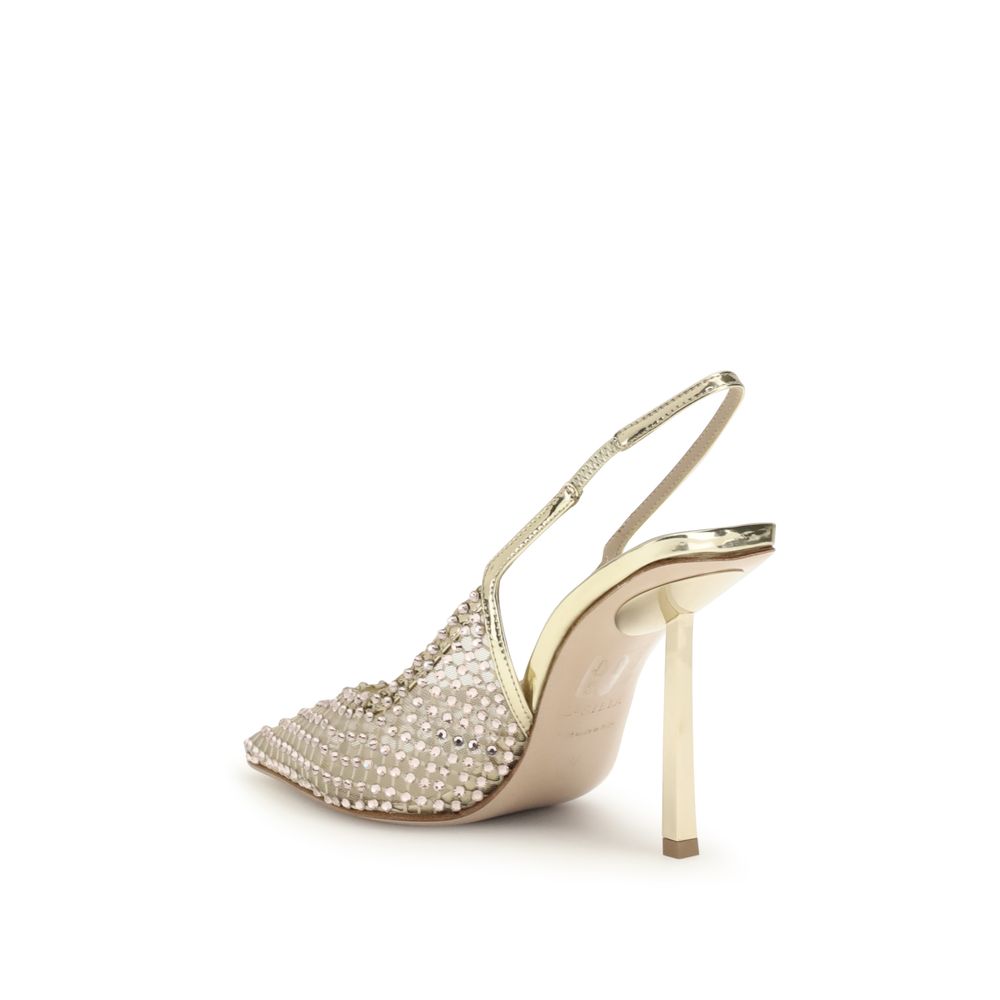 LE SILLA Gold-farbene Plateau-Pumps aus Nylon