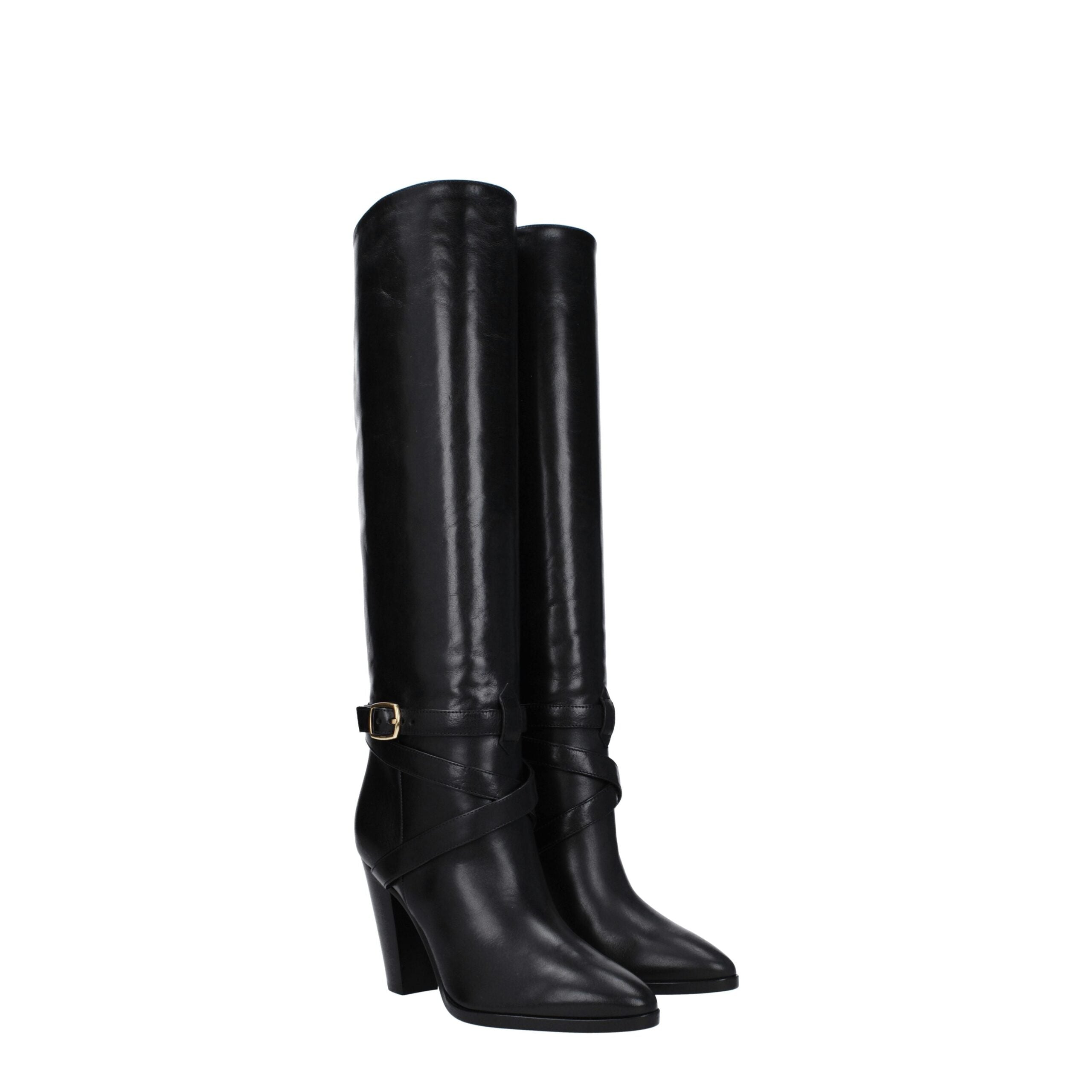 Celine Schwarze Lederstiefel