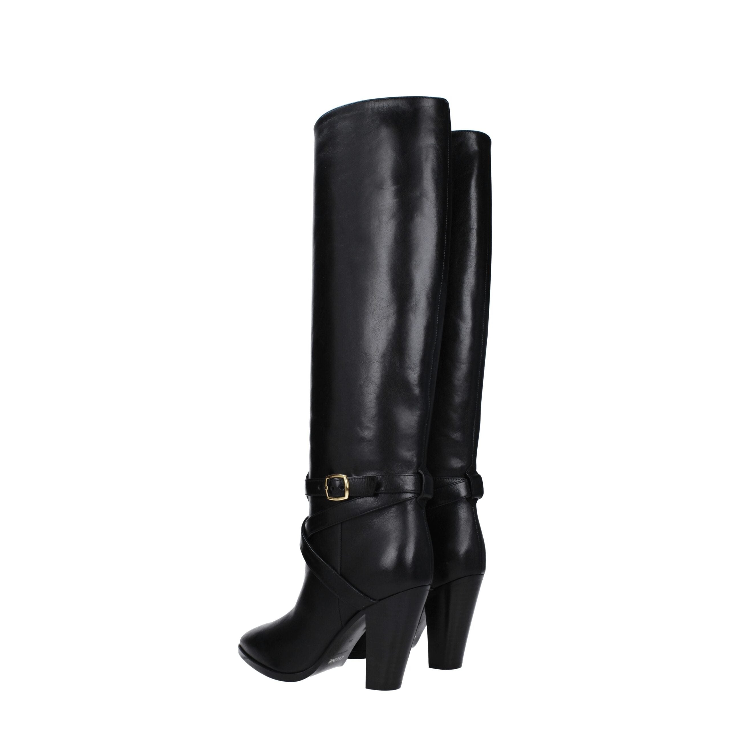 Celine Schwarze Lederstiefel