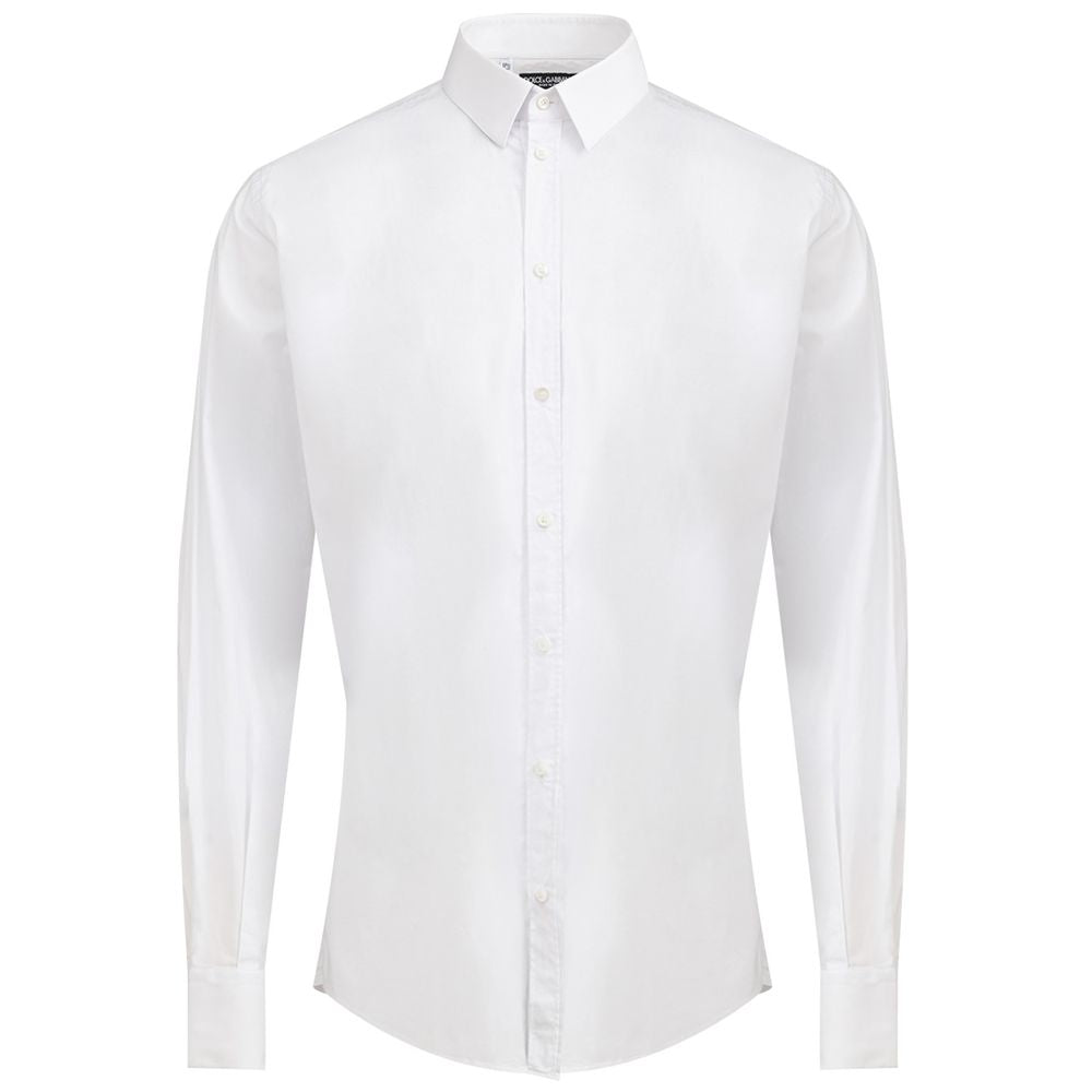 Dolce & Gabbana Weißes Baumwollkleidhemd