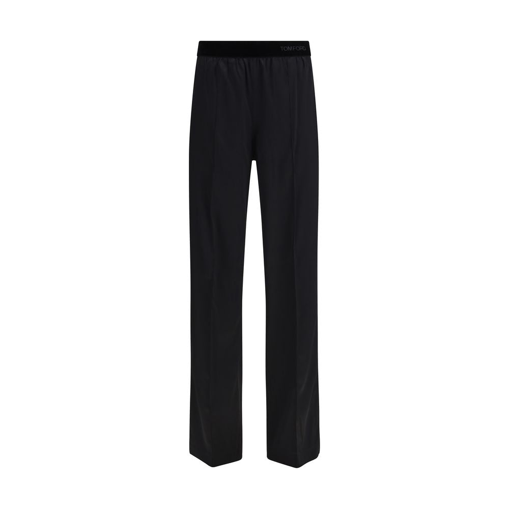 Tom Ford Schwarze Seiden-Freizeithose