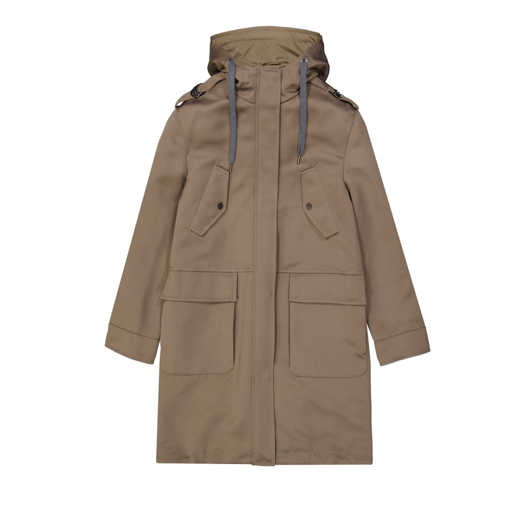Brunello Cucinelli Brauner Parka aus Polyester