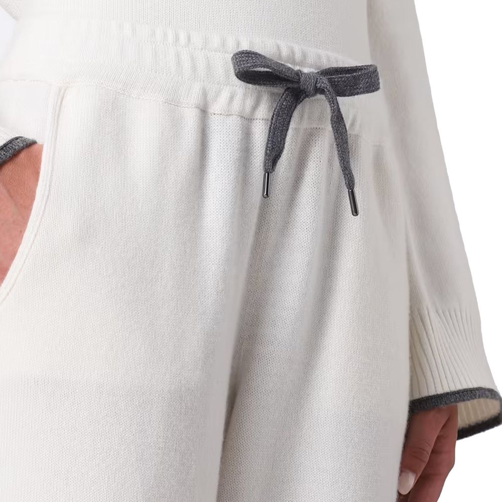 Brunello Cucinelli Weiße Kaschmir-Freizeithose