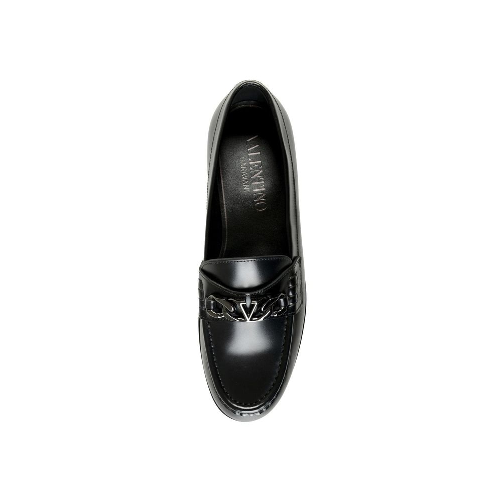 Valentino Garavani Schwarze Leder Loafer zum Hineinschlüpfen