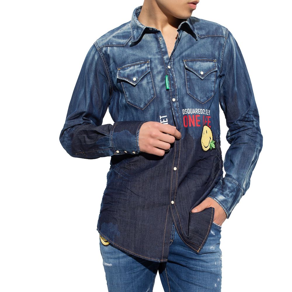 Dsquared² Blaues Denim-Hemd