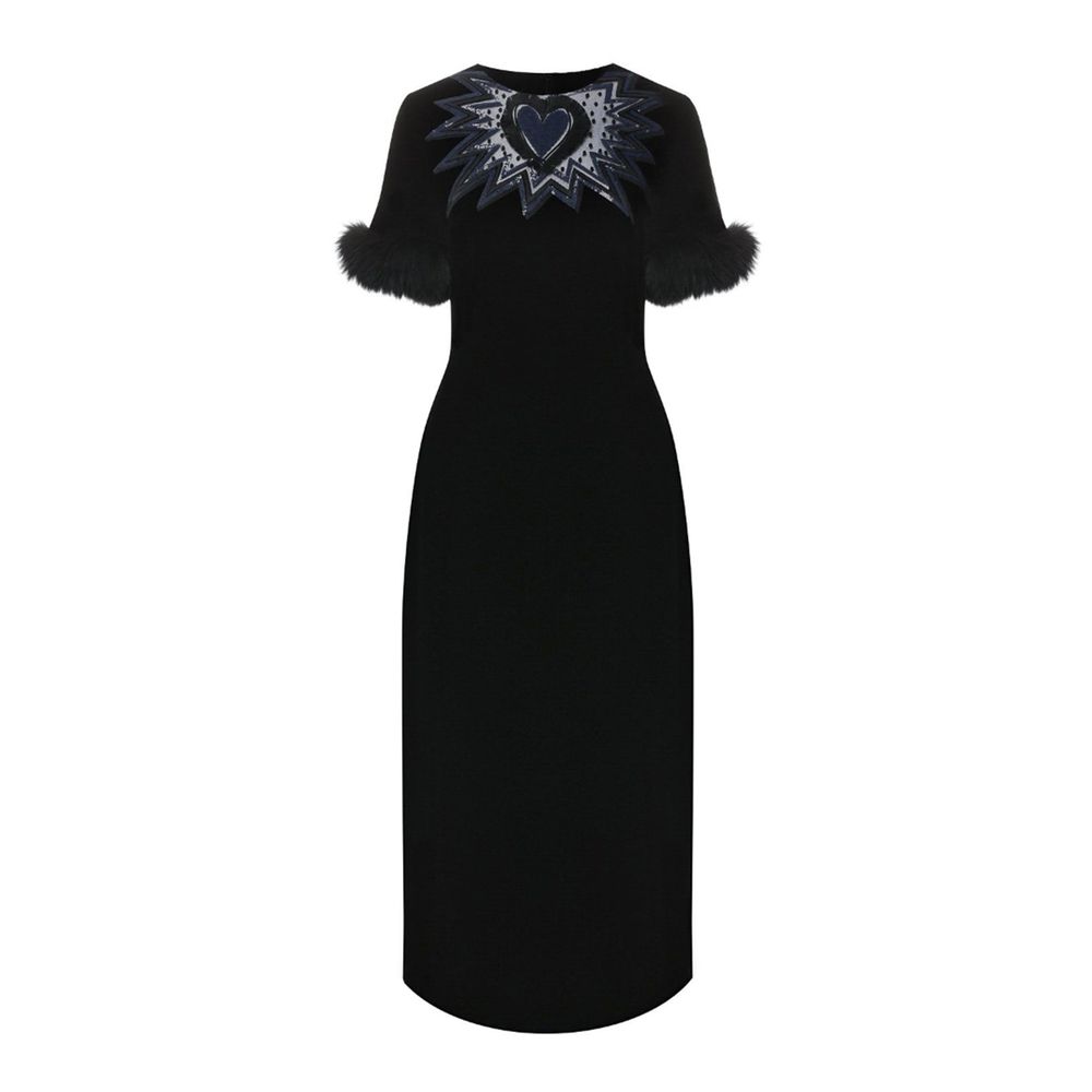 Fendi Schwarzes Viskose-Freizeitkleid