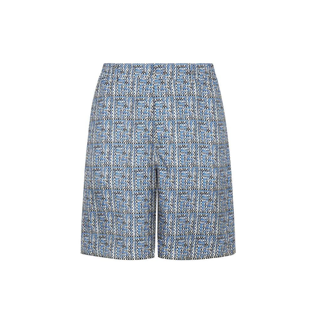 Fendi Blaue Seiden-Shorts