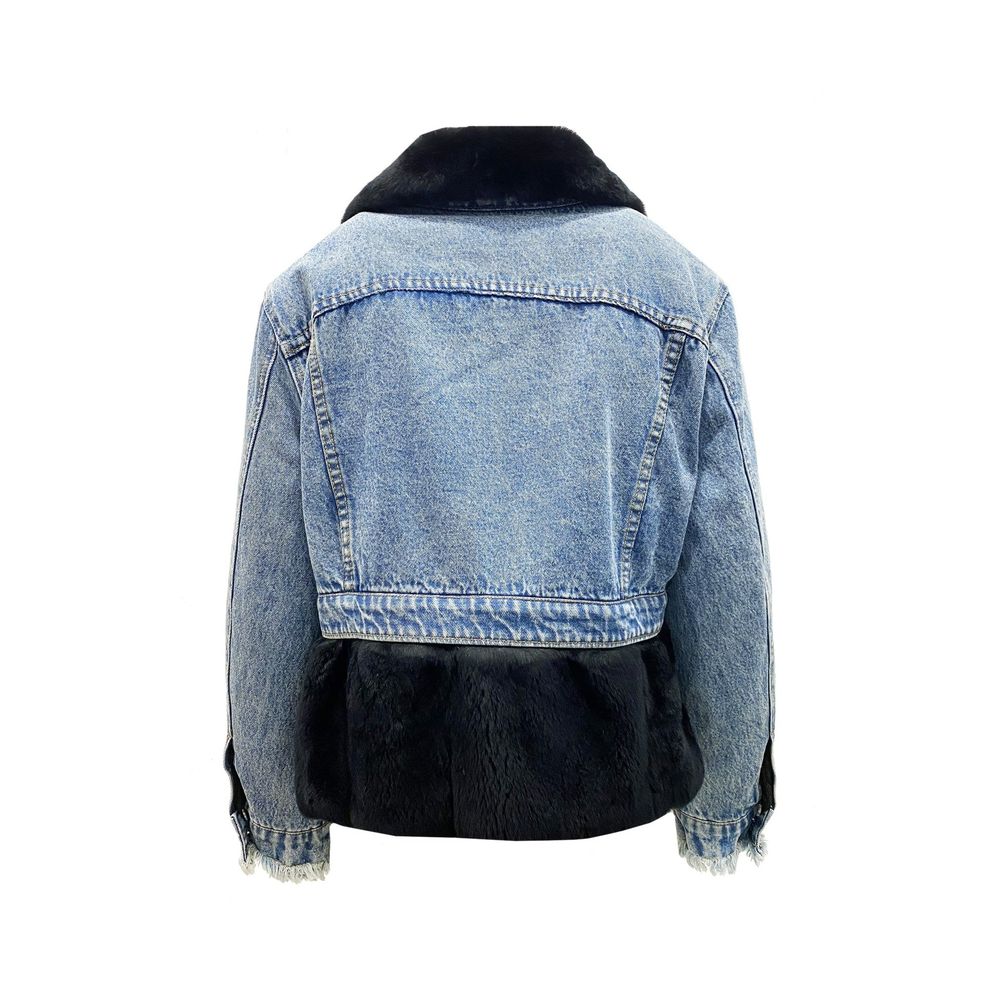 FORTE DEI MARMI COUTURE Blaue Jeansjacke aus Baumwolle