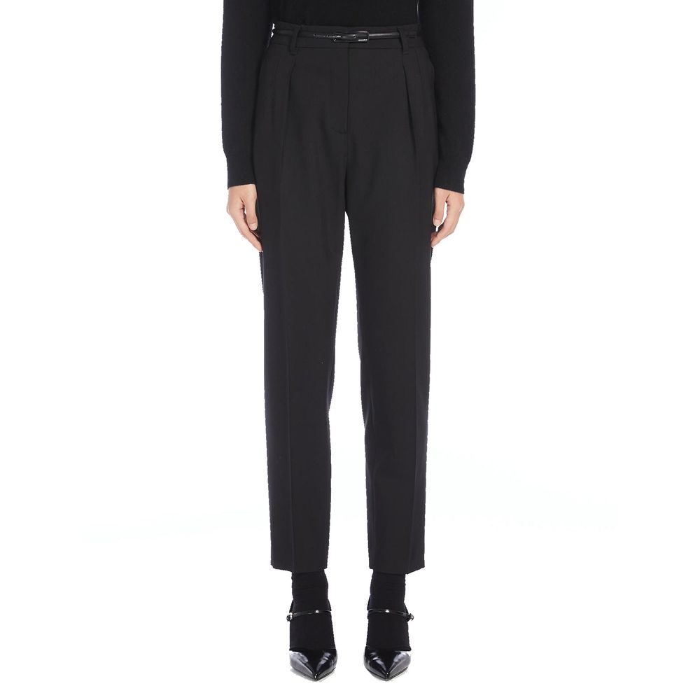 Max Mara Schwarze Zigarettenhose aus Elasthan