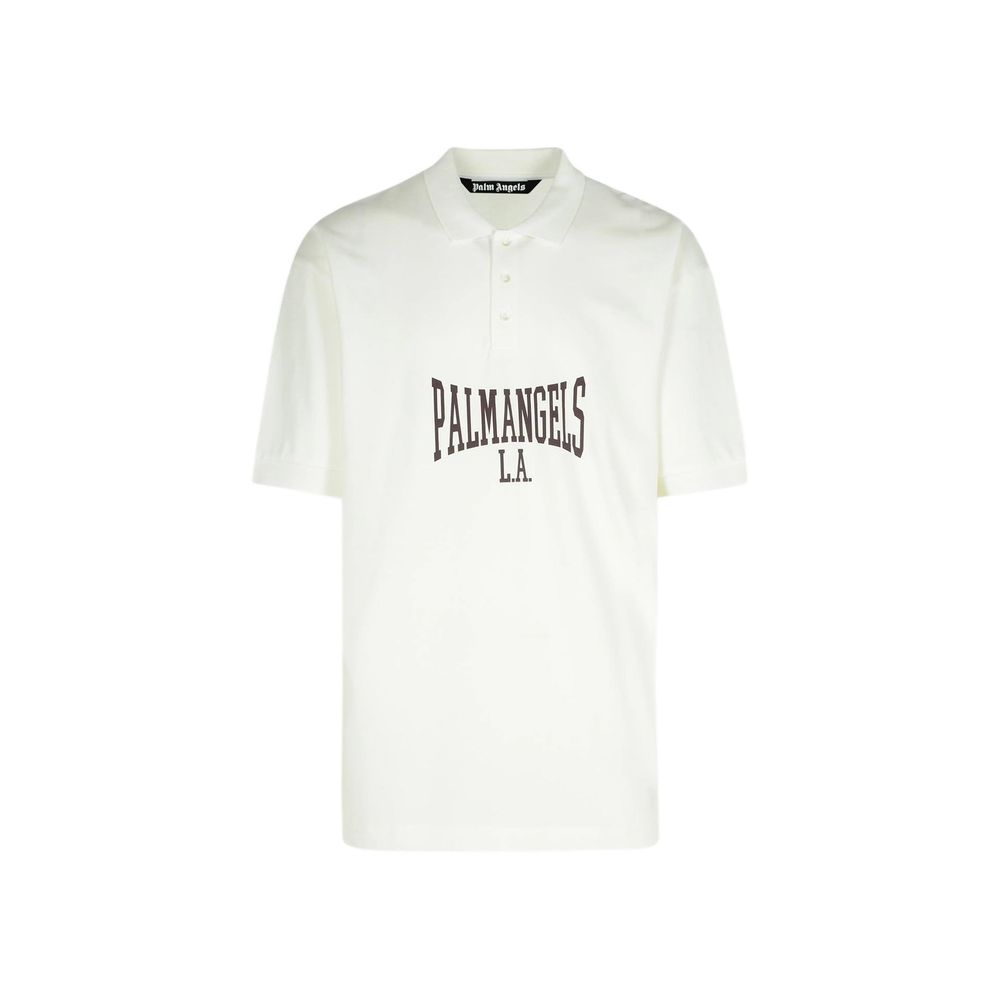 Palm Angels Weißes Poloshirt aus Baumwolle