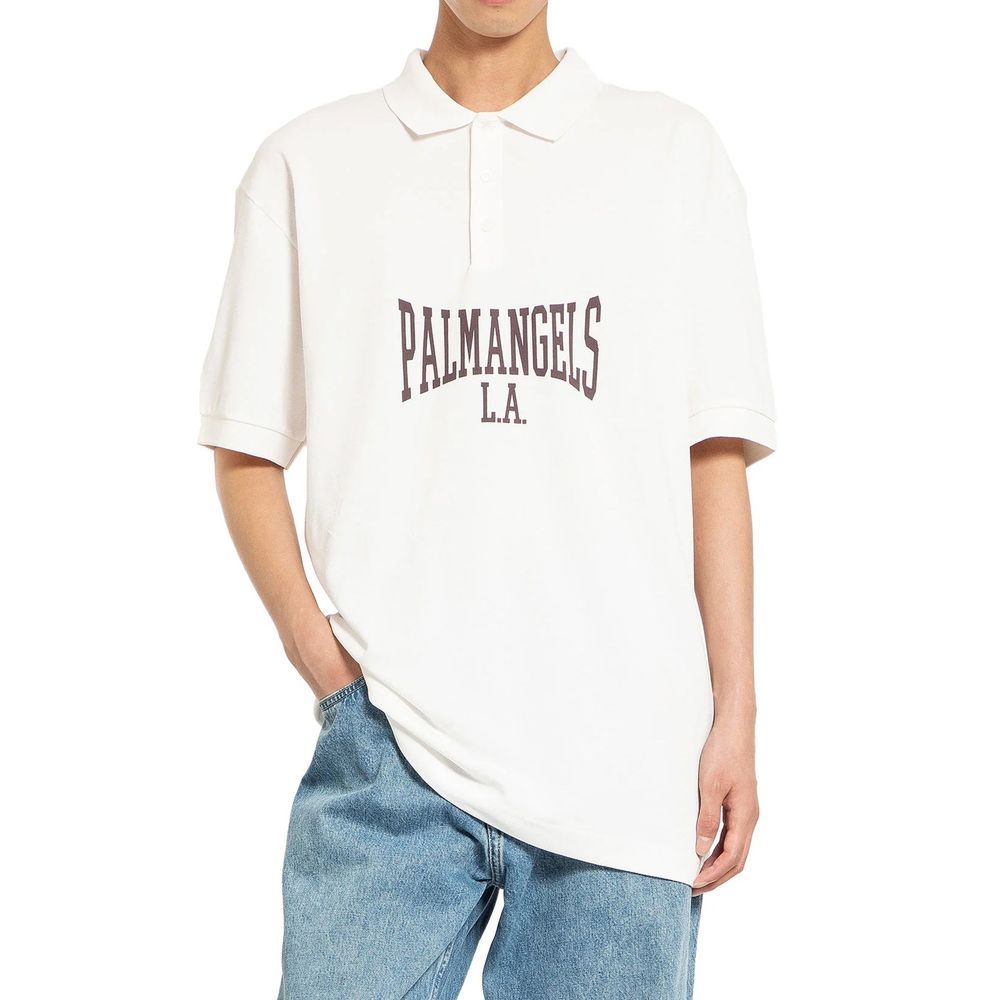 Palm Angels Weißes Poloshirt aus Baumwolle
