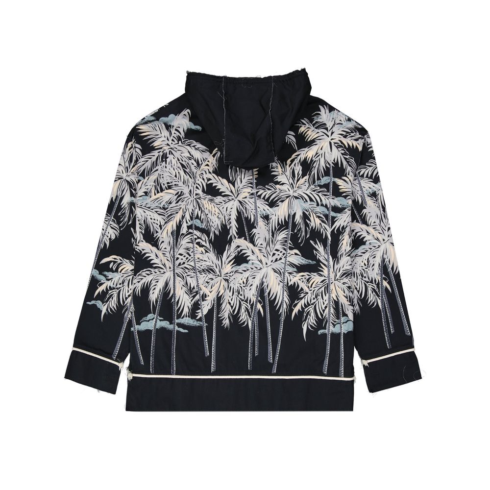 Palm Angels Schwarzes Baumwollhemd mit Muster
