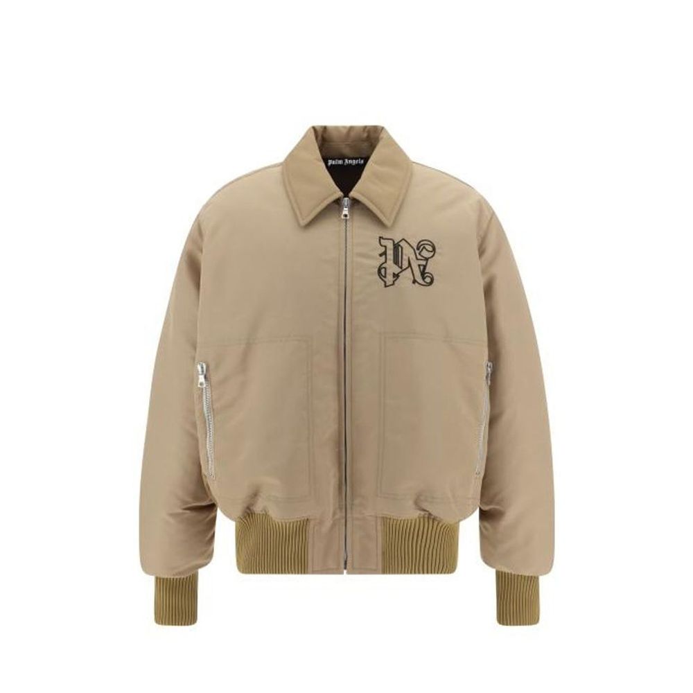 Palm Angels Beige Polyamid Bomberjacke