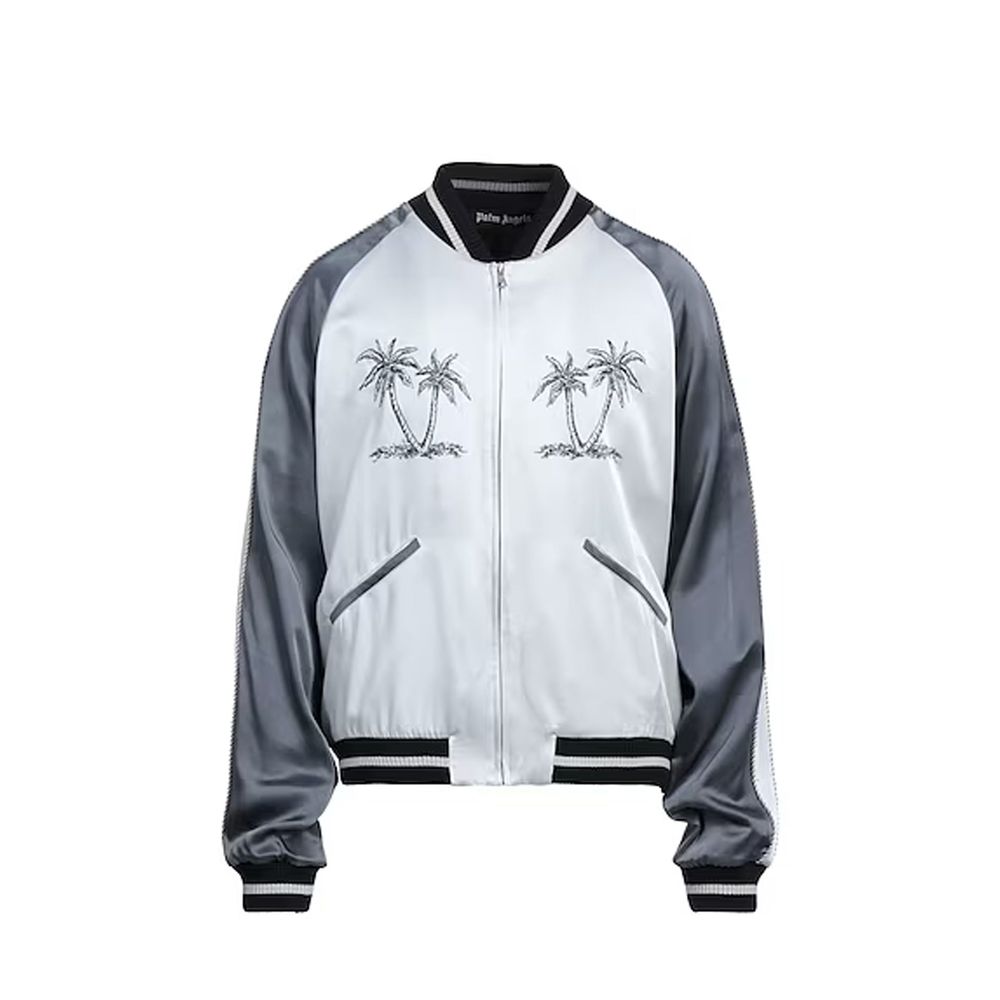 Palm Angels Grauer Bomber aus Acetat
