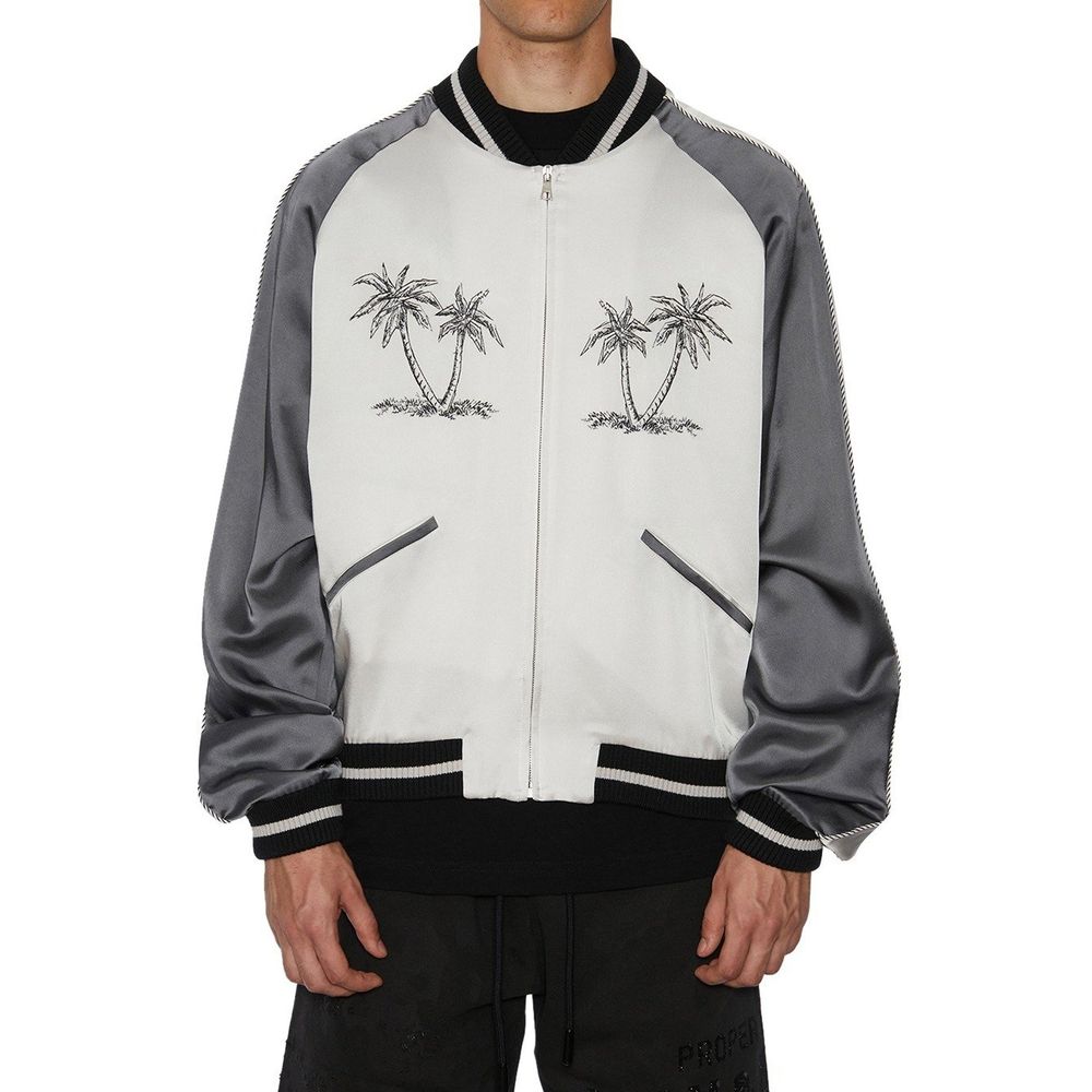 Palm Angels Grauer Bomber aus Acetat