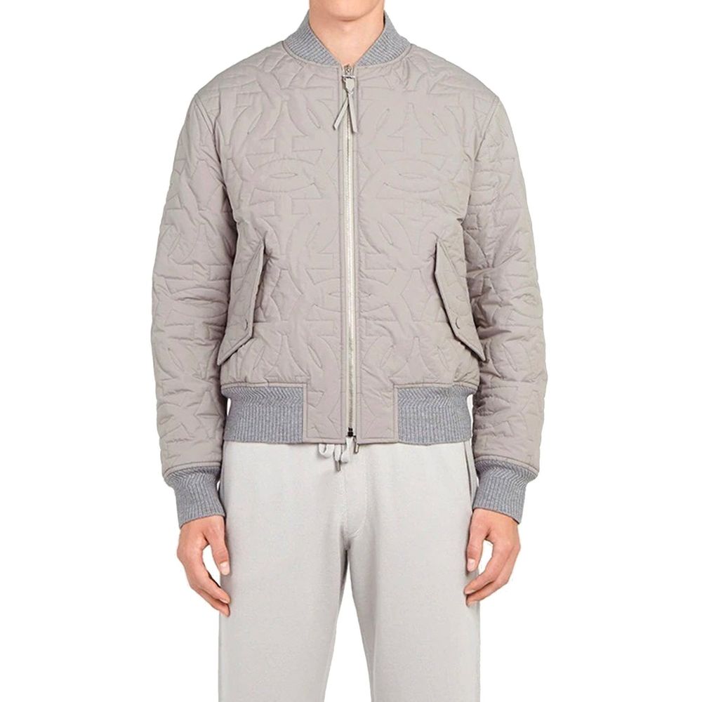 Salvatore Ferragamo Grauer Bomber aus Polyester
