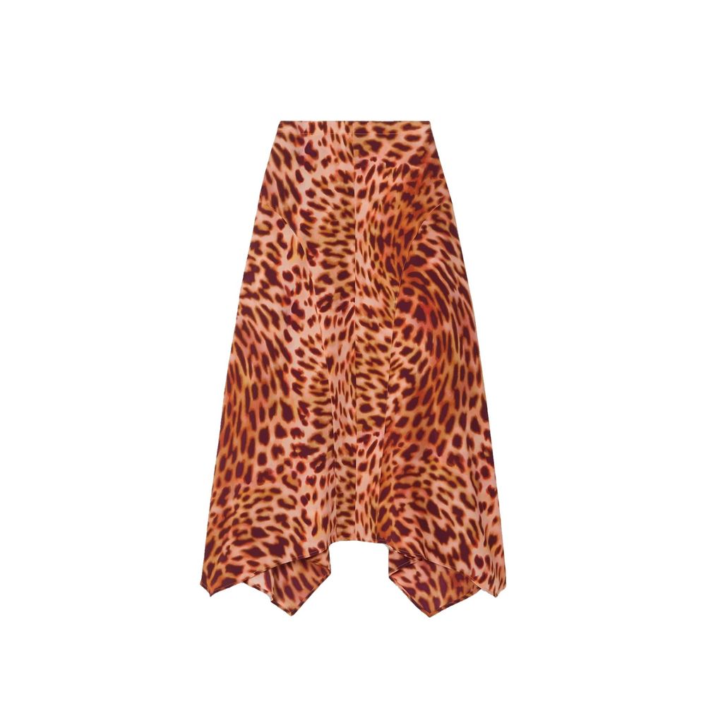 Stella McCartney Orange Seiden Midirock