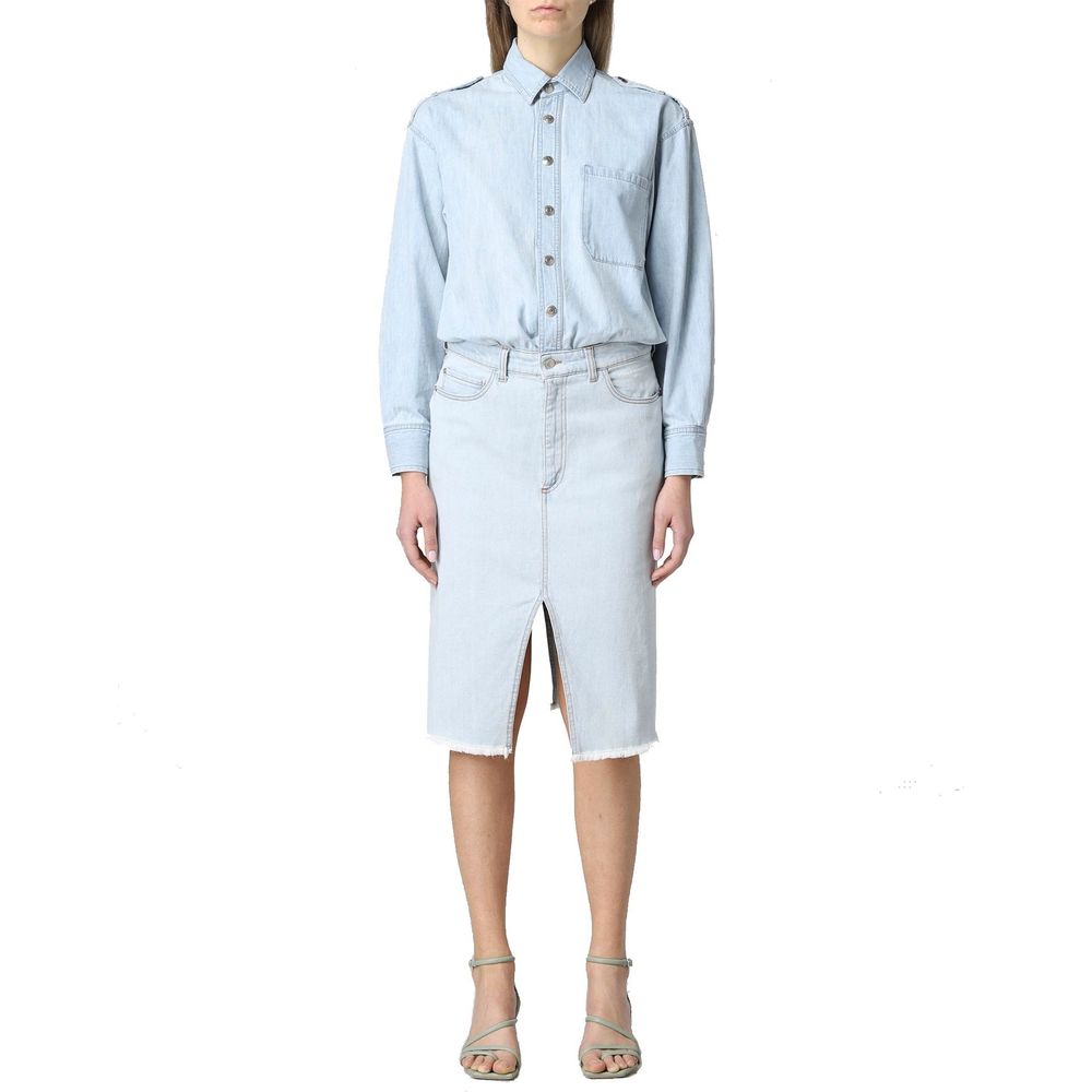 Stella McCartney Blaues Baumwoll-Freizeitkleid