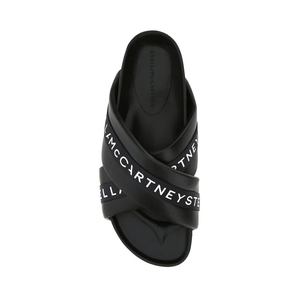 Stella McCartney Schwarze Polyurethan-Slipper