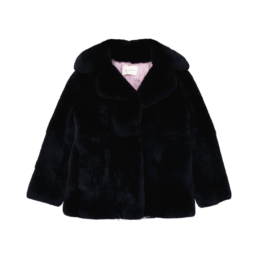 Alberta Ferretti Blauer Kaninchenfellmantel
