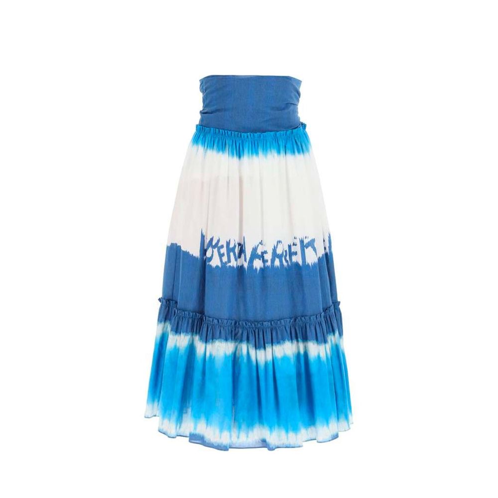 Alberta Ferretti Blaue Baumwoll-Midirock