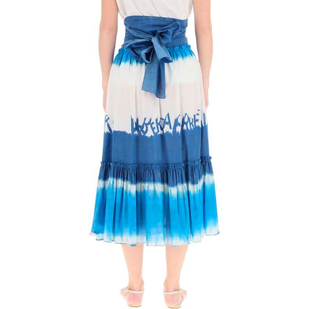 Alberta Ferretti Blaue Baumwoll-Midirock