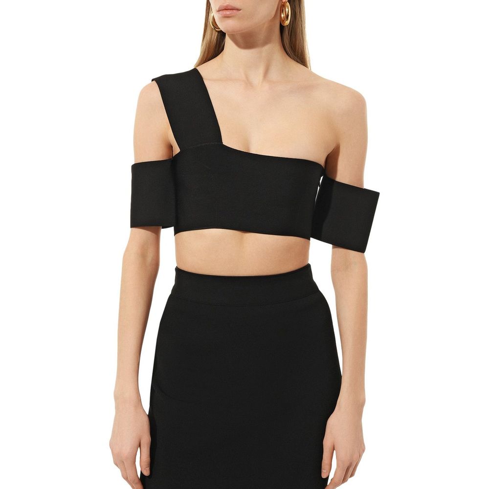 Alexander McQueen Schwarze Tanktops aus Elasthan