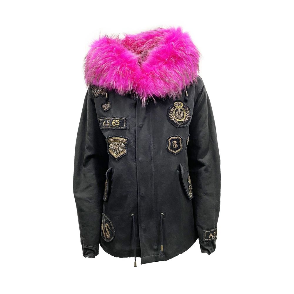 AS65 Schwarzer Parka aus Baumwolle