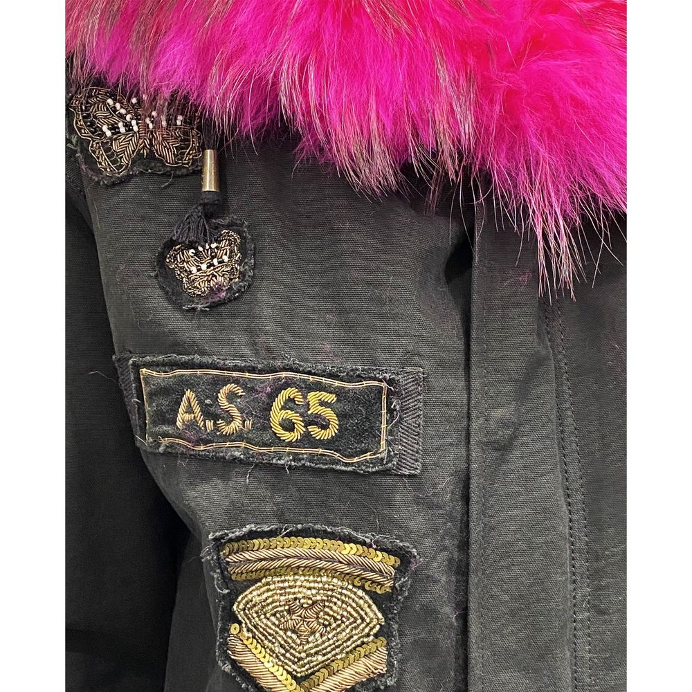 AS65 Schwarzer Parka aus Baumwolle