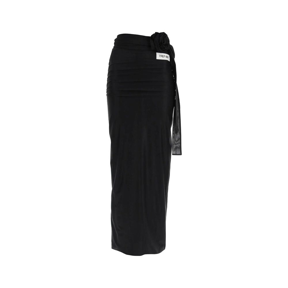 Dolce & Gabbana Schwarzer Elastan-Maxirock