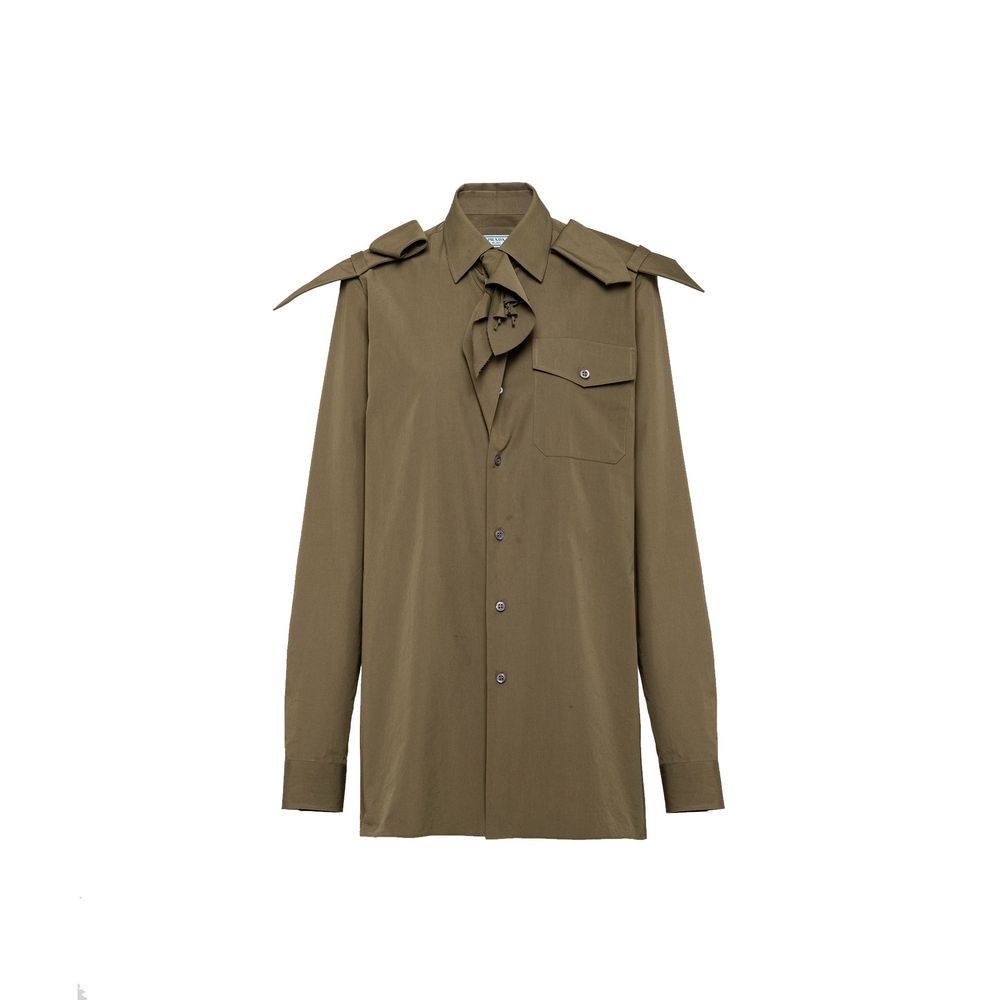 Prada Zweifarbige Baumwoll-Hemdbluse