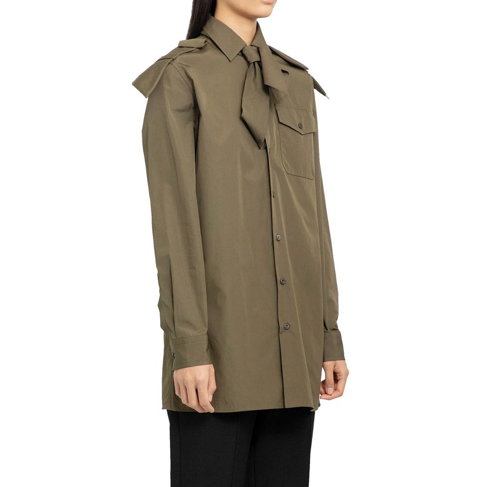 Prada Zweifarbige Baumwoll-Hemdbluse