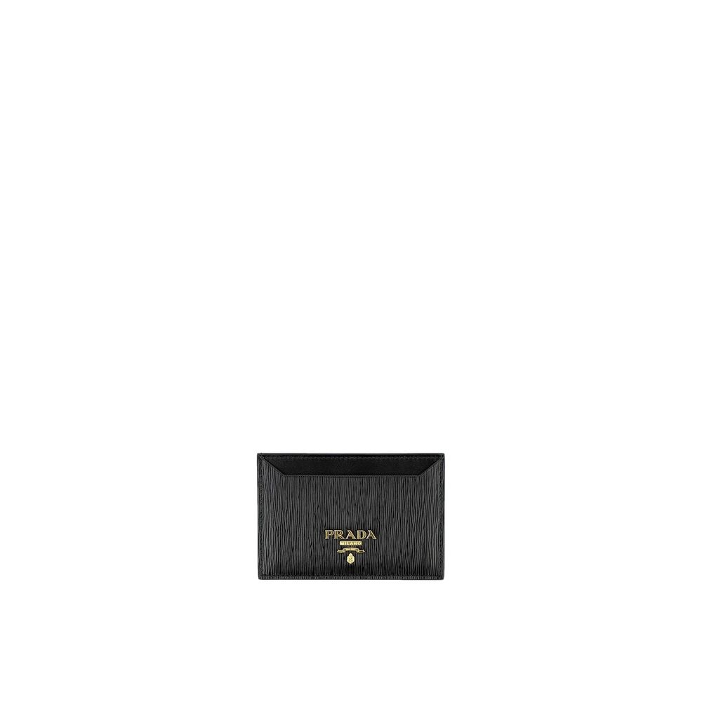 Prada Schwarzes Kalbsleder Portemonnaie
