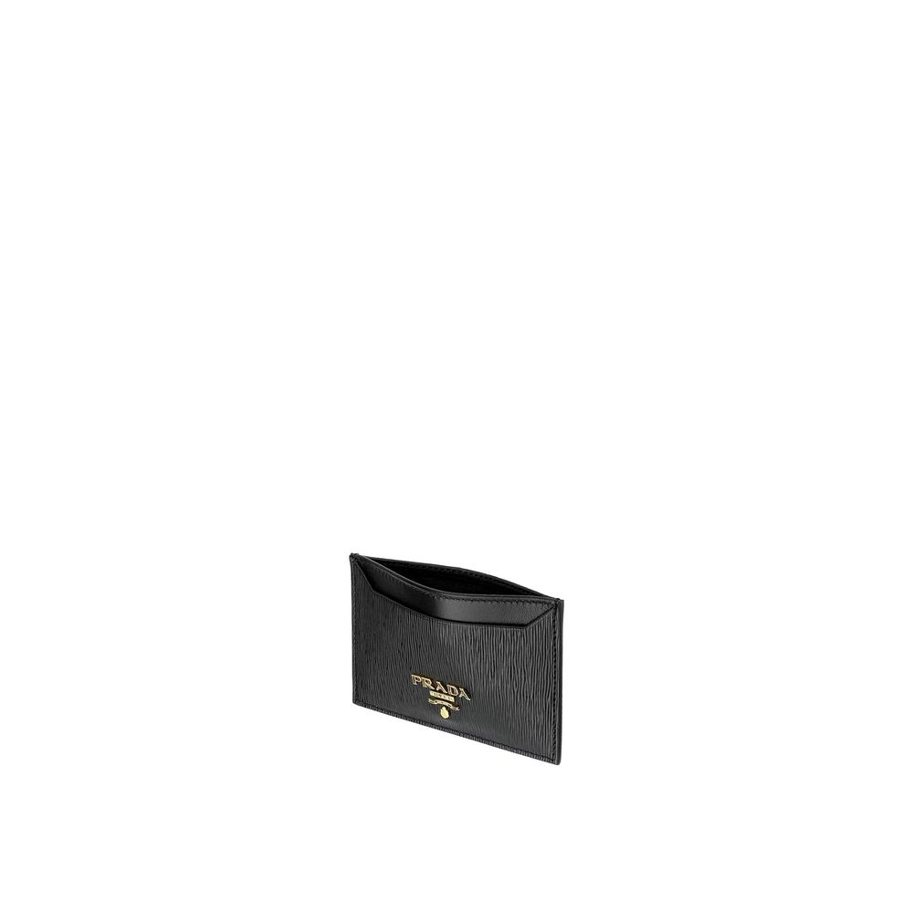 Prada Schwarzes Kalbsleder Portemonnaie