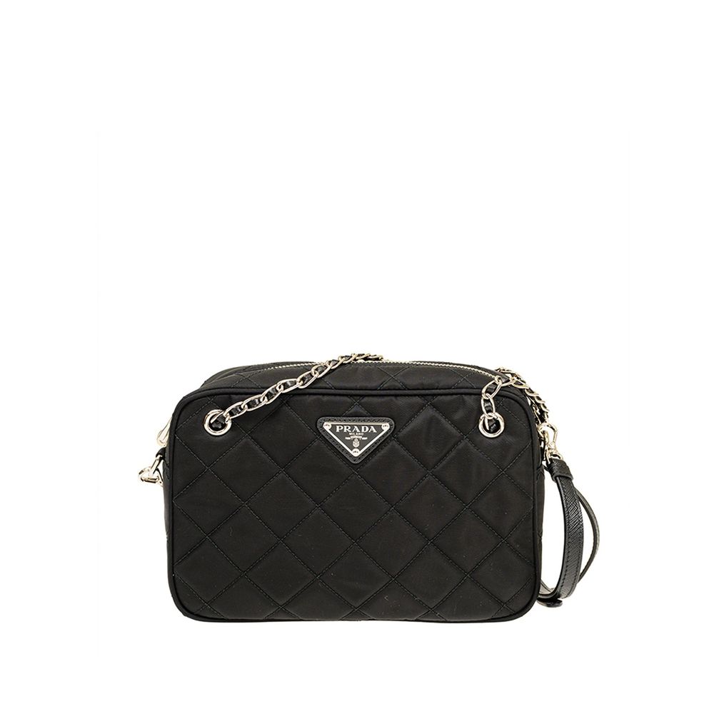 Prada Schwarze Nylon Umhängetasche