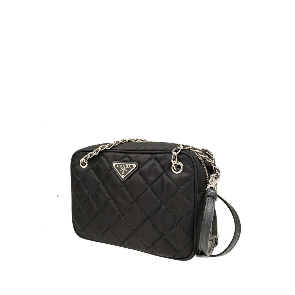 Prada Schwarze Nylon Umhängetasche