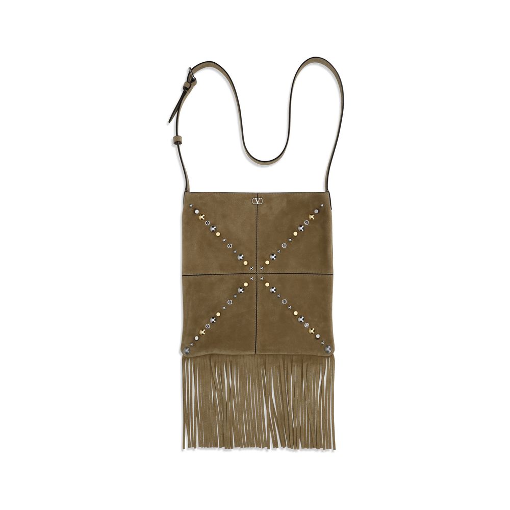 Valentino Garavani Beige Kalbsleder Bos Taurus Schultertasche