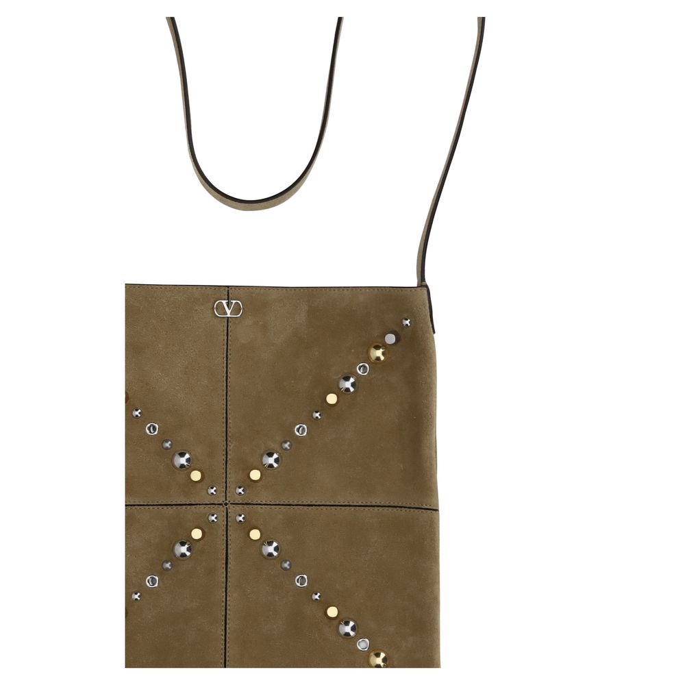 Valentino Garavani Beige Kalbsleder Bos Taurus Schultertasche