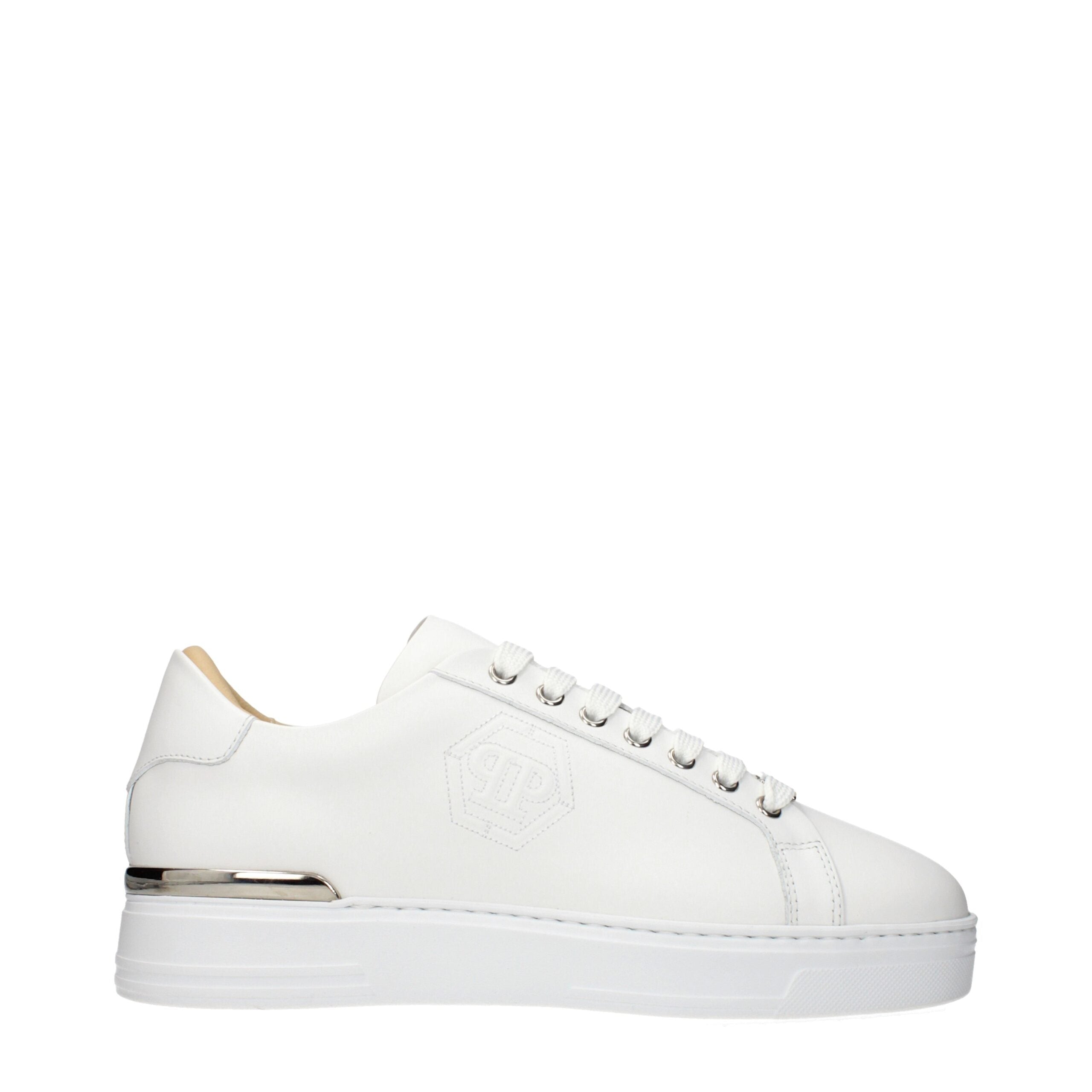 Philipp Plein Weiße Low-Top-Sneaker aus Leder
