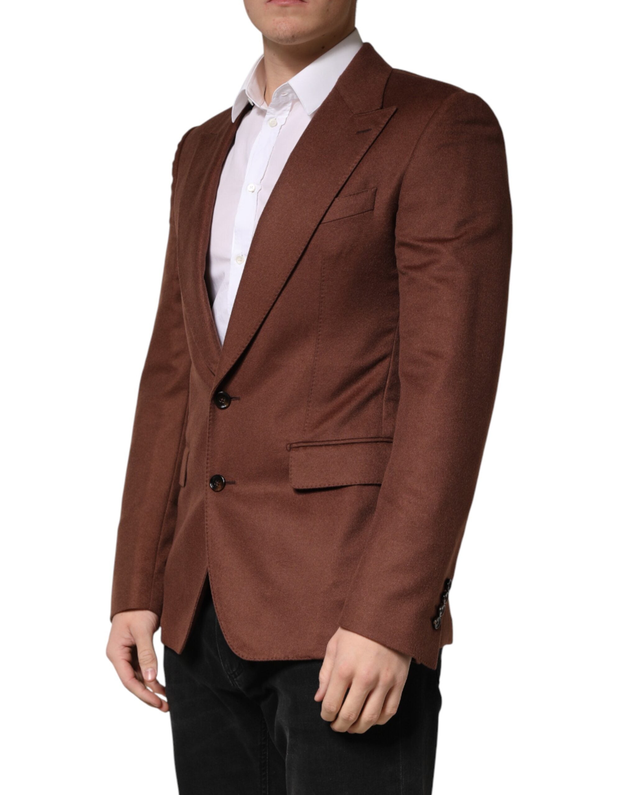 Dolce & Gabbana Brauner Kaschmir-Sakko mit Einreiher