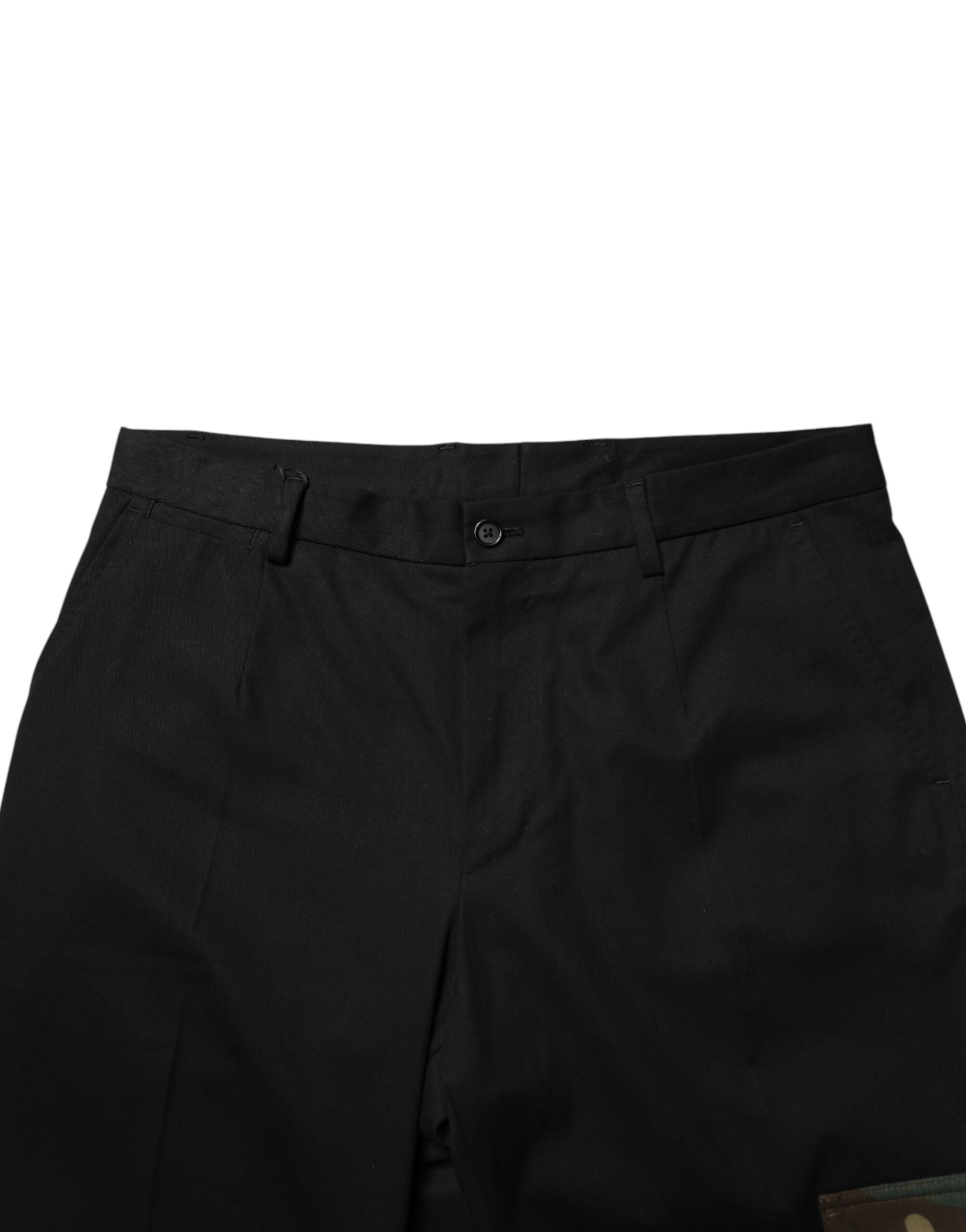 Dolce & Gabbana Schwarze Baumwoll-Skinny-Hose im Cargo-Stil